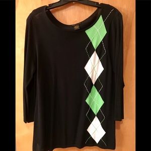 NWOT & 50% Off! Grace Dane Lewis Argyle Tunic